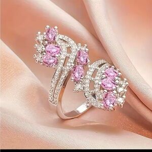 Elegant Pink and Silver Women's Ring
